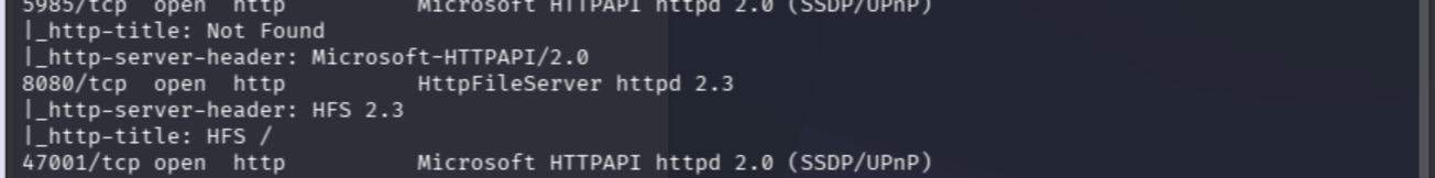 full-port nmap scan confirming port 8080 open